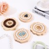 2Pcs Wooden Flower Shape Jewelry Display Tray Bracelet Display Stand