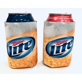 Miller Lite Beer Can Insulator Coolie Hugger Cover | Set of Two (2)