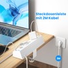 Tischsteckdose mit USB C 20W, Kinglink Steckdosenleiste Schreibtisch einzeln Schaltbar,