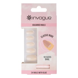 Invogue Coloured Oval Nails - Classic Nude (Pack of 24)