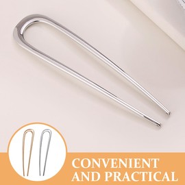 FOMIYES 2 Piezas Horquilla alfiler francés de metal palitos de pelo de metal para moños pasadores de pelo tiara pasador de pelo francés Accesorios para el cabello enchufe doble sombrerería