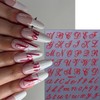 4 Sheets Gothic Letter Nail Art Stickers Valentine's Simple 3D