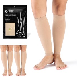 VARCOH Men's Compression Stockings, 2 Pairs, Calf Compression Stockings, Class 2, Calf Bandage, Compression Stockings for Women, Ideal for Swelling, Varicose Veins