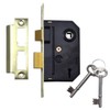 Union Locks 2295 2-Lever Mortice Sash-Lock 63mm - Polished Brass