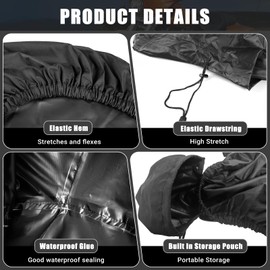 Waterproof Motorcycle Seat Rain Cover Compatible with Harley Davidson Touring with Two Up Seat Model, Street Glide, Road King, Electra Glide and Road Glide Seat Cover for Snow Rain Dust Protection