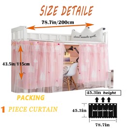 Qubanda Dorm Home Bunk Nets Bed Curtains Cloth Bed Canopy Blackout College Students Shading Nets Breathable Single Sleeper