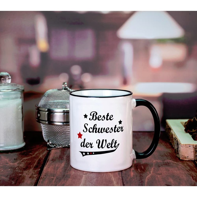 Schwester Geschenk - Tasse mit Druck für die beste Schwester