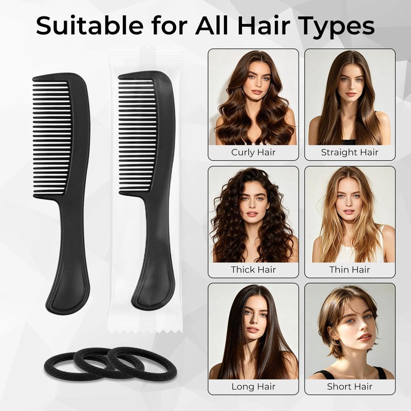 30pcs Bulk Hair Combs & 100pcs Hair Ties Set, No