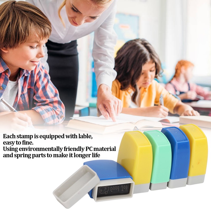 5Pcs Teacher Stamps Up to 1000 Times Eco Friendly Portable