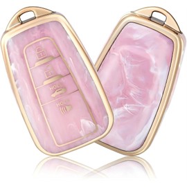 OFFCURVE Funda para Llavero para Toyota, Protector de Llave, Carcasa de TPU Suave Compatible con Accesorios Toyota Camry RAV4, Highlander Corolla Avalon C-HR Prius GT86 (Rosa)
