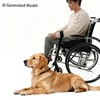 Adjustable Wheelchair Dog Leash Hands Free Short Leash for Wheelchair