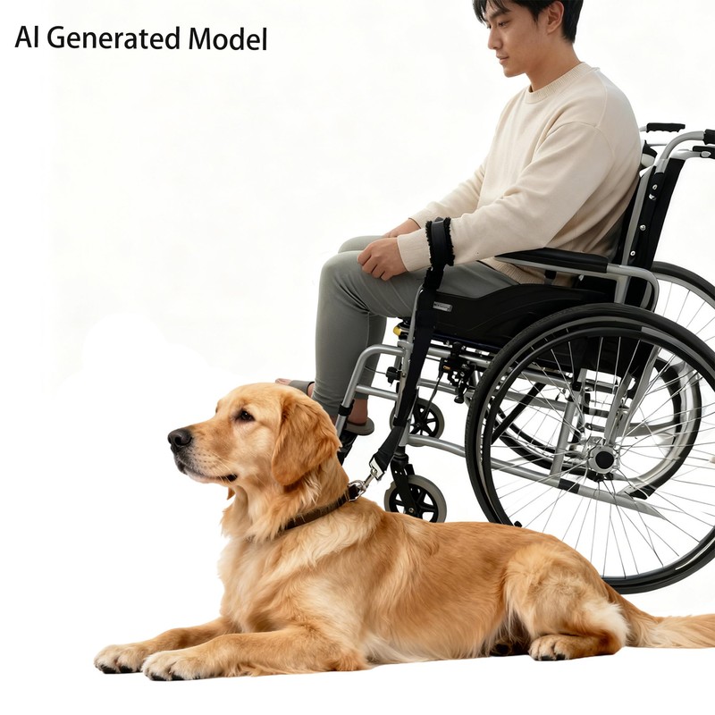 Adjustable Wheelchair Dog Leash Hands Free Short Leash for Wheelchair