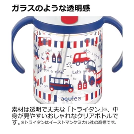 Richell Aclea Straw Mug R 320, Navy Blue, 1 Piece, 10.1 fl oz (320 ml), 7 Months