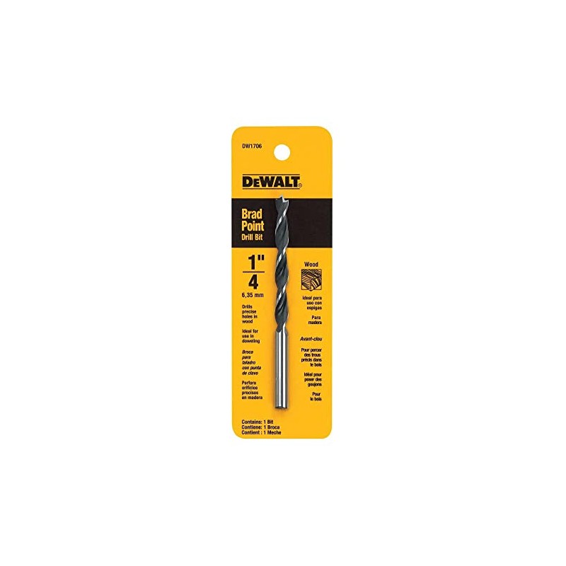 DeWalt DW1706 Brad Point, 1/4-Inch