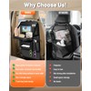 2 Pack Leather Car Backseat Organizer with Foldable Table Tray,