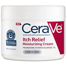 Crema hidratante CeraVe para el alivio de la piel seca, 12 onzas, crema sin fragancia con pramoxina para el alivio de la picazón