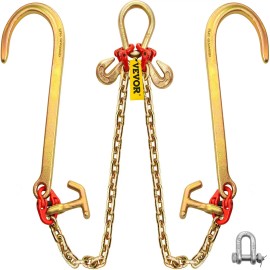 Grade 80 V-Bridle Chain 5/16 X 2 Ft Heavy Duty Pear Link Tow Hooks 9260 Lbs Break Strength Transport Model D0100HADCJYDefault: Default