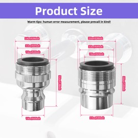 4Pcs Dishwasher Faucet Adapter with Aerator, Portable Dishwasher Snap Adapter Connection, Sink Faucet Adapters for Portable Washer, 15/16-27 Male Outside and 55/64-27 Female Inside, Chrome