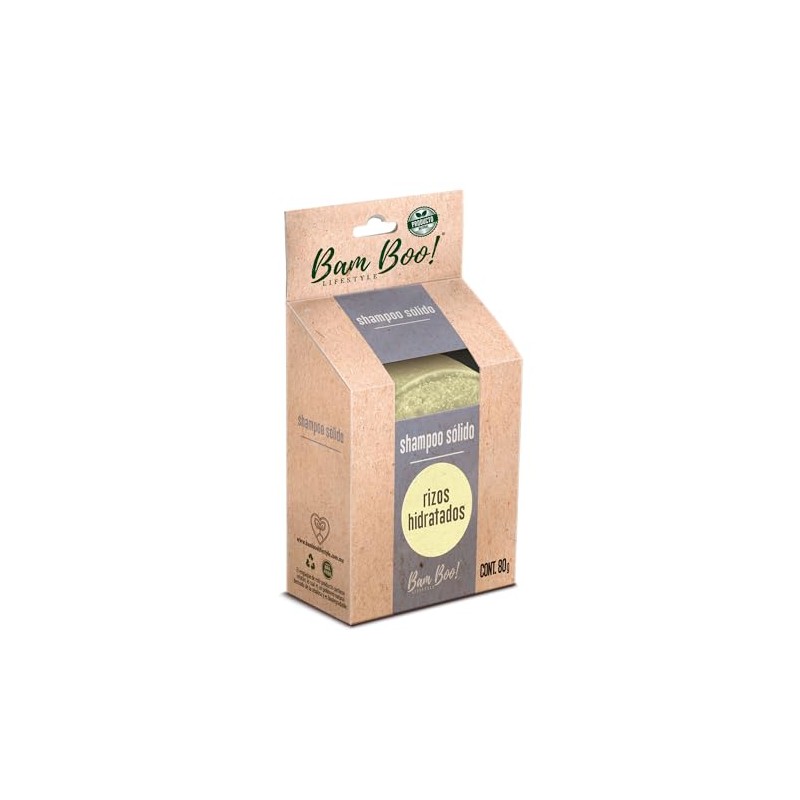 Shampoo Sólido Artesanal Rizos Hidratados 80 g Bam Boo! Lifestyle