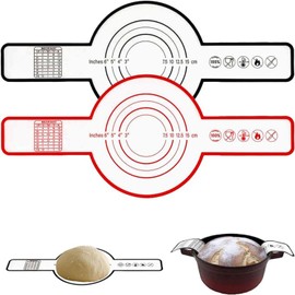 Silicone Bread Sling Dutch Oven, Non-Stick & Easy Clean Reusable Silicone Bread Baking Mat With Extra Long Handles Bread Baking Sheet Liner, 2 pcs for Transferable Dough Christmas Clearance