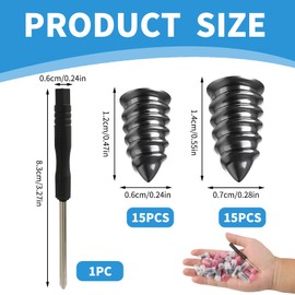 30-Piece Tyre Repair Kit with Rubber Nails and Screwdriver - Universal Puncture Repair Solution for Cars, Motorcycles, and Trucks - Fast Repair Nails (15 Small + 15 Large)