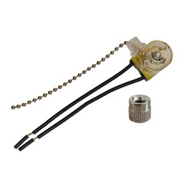 Clear Pull Chain Switch for Lamps and Fixtures Zipper Switch Wall Light Ceiling Fan Switch 2 Wire Single Circuit On-Off Pull Chain