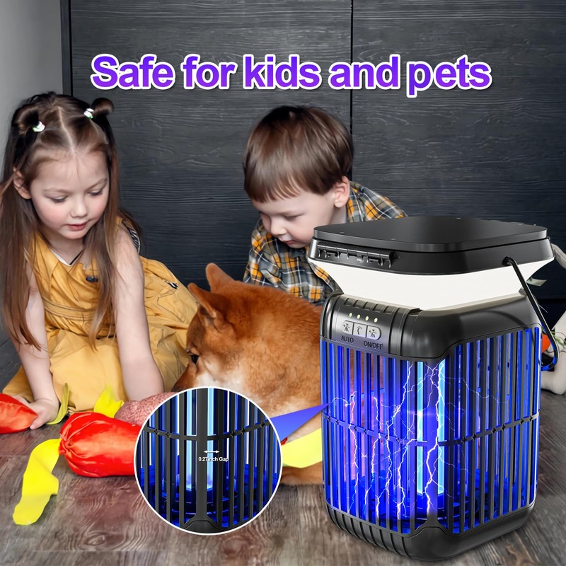 ZENO Dual-Panel Foldable Solar Bug Zapper Outdoor Indoor, 3-in-1 Solar