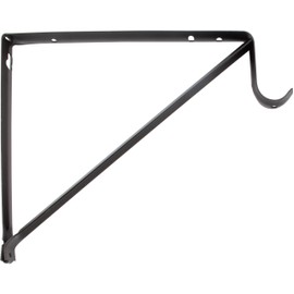 Stone Harbor Hardware Heavy-Duty Shelf and Pole Bracket, Powder Coated, 3" Drop, Dark Bronze