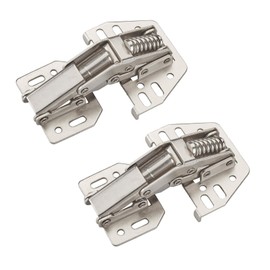 JUNKER Screw-On Hinges 90° with Mounting Stop (Nickel-Plated Steel, Adjustable) Caravan Hinge for Screwing On Pack of 2