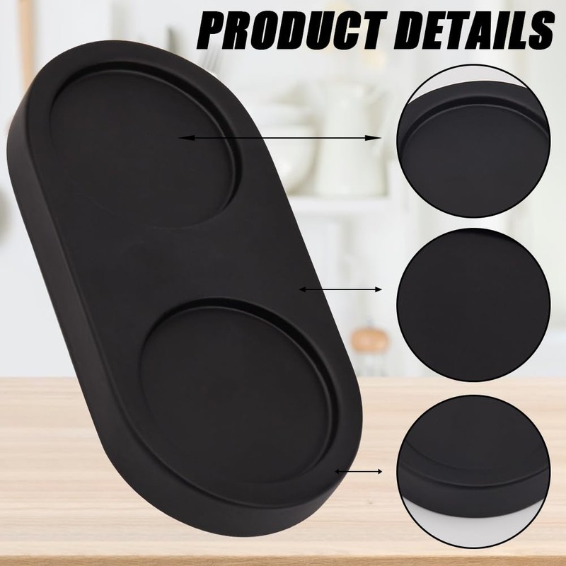 GORGECRAFT Black Acacia Wood Salt & Pepper Mill Tray &