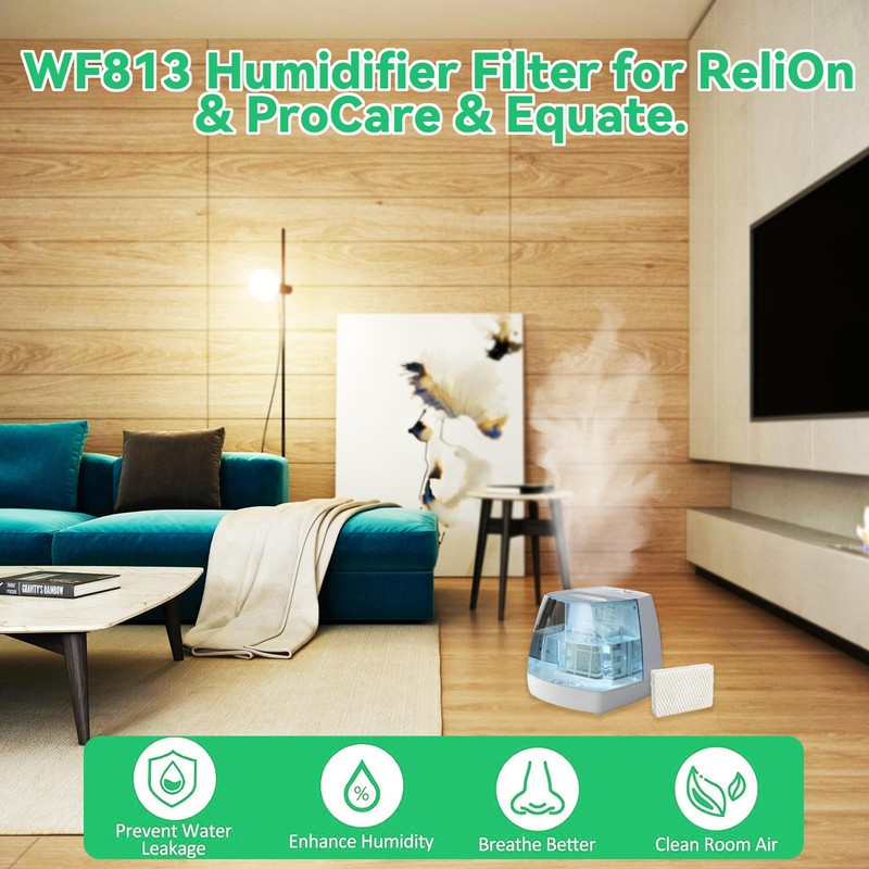 kakofaci 6 Pack WF813 Humidifier Filters Replacement Compatible with Equate