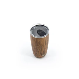 S'well Stainless Steel Tumbler with Slide-Open Lid, 18oz, Teakwood, Triple Layered Vacuum Insulated Containers Keeps Drinks Cold for 12 Hours and Hot for 4, BPA Free