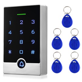 Security Door Access Control Keypad, RFID Keypad with ID Key Fobs, Stand-Alone Reader, Support 2000 Users, Door Lock Controller, Garage Keyless Entry Pad, Zinc Alloy Metal, Weatherproof