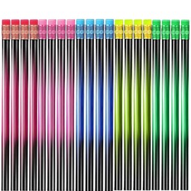 iYLin002511021217 Pack of 20 Colour-Changing Mood Pencils with Eraser Thermochromic Changing Pens Wooden Pens Colourful Therm for Adults and Children