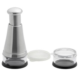 Weis Garlic Cutter, Stainless Steel Silver/Transparent, 6.5 x 6.5 x 18 cm