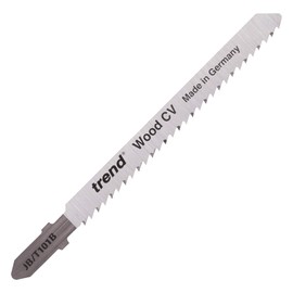 Trend Professional Jigsaw Blades, Pack of 5, 100mm x 2.5mm, CV Up-Cut, Precision Wood Cutting, Universal T-Shank, JB/T101B