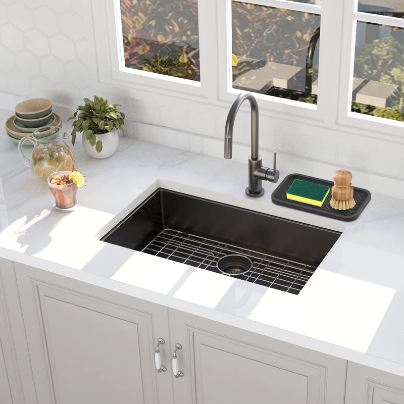 EG-SIPRO Silicone Sponge Holder,Large 10" Kitchen Sink Organizer Tray Kitchen
