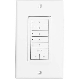 Rollease RF White 5 Channel Decorator Surface Mount Switch #MTRF-WS5-FLUS