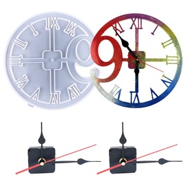Woohome DIY Wall Clock Molds - Epoxy Resin Molds with Bike Shape Numerals and Clock Hands