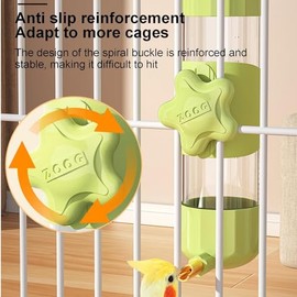 Dispensador de agua para jaula de pájaros, botella de agua para pájaros | Comedero de agua para pájaros de 200 ml, dispensador de loros | Diseño de percutor transparente para alimentador de agua para
