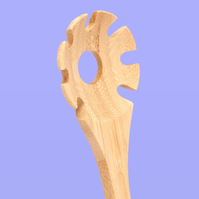 REISHUNGER Bamboo Spaghetti Spoons Set of 2 Kitchen Utensils 32