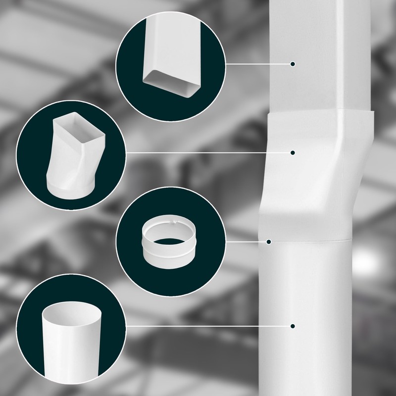 KOTARBAU Rectangular Pipe Connector 55 x 110 mm for Round