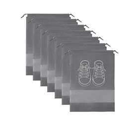 Tuokay, Pack of 15 Large Shoe Storage Bags, 44 cm x 32 cm, Waterproof, Dustproof, Fleece Shoe Bag Set, with Transparent Window, for Daily Use and Travel, gray, Received