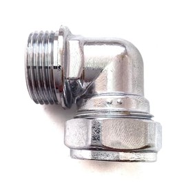 Bag of 2-22mm x 3/4" Male Chrome Elbows (Known as 22mm Elbows/Chrome Compression Elbow/Chrome Pipe Fittings/Chrome Elbow/Brass Chrome Fittings Also Available in 15mm x 1/2 Inch BSP)