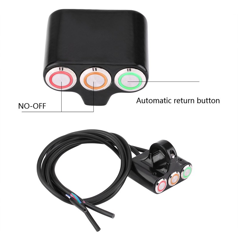 Qiilu Handlebar Switch 22 mm Motorcycle Handlebar Switch Headlight Hazard