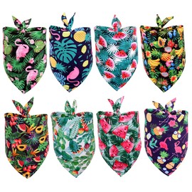 Levemolo 8pcs Tropical Pet Bandana Triangle Scarf for Dogs Comfortable Neck Bib for Parties Weddings Photos and Everyday Wear