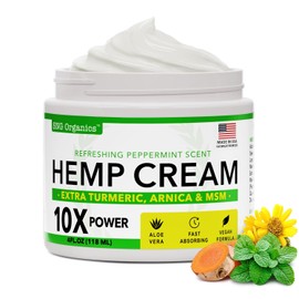 ​​Super Natural Goods Hemp Cream with Hemp Oil, Turmeric, Arnica & Menthol – Botanical Cream with a Cooling Sensation for Localized Application (4oz)