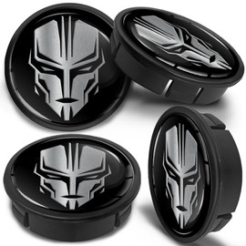 SkinoEu 4 x 60 mm Universal Black Skull Alloy Rims Hub Caps Wheel Caps Wheel Hub Caps Robot Bot, CX 22