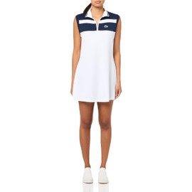 Lacoste Women's Sport Recycled Fiber Tennis Dress with Integrated Shorts, Navy Bllue/Navy Blue, 0