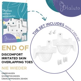 HALUTO Toe Separator for Hallux and Small Toe, Pack of 2, Toe Separator for Overlapping Toes, Bunion Correction with Magnet, Hammer Toe Correction, Toe Straightener, Toe Separator, Toe Spacer